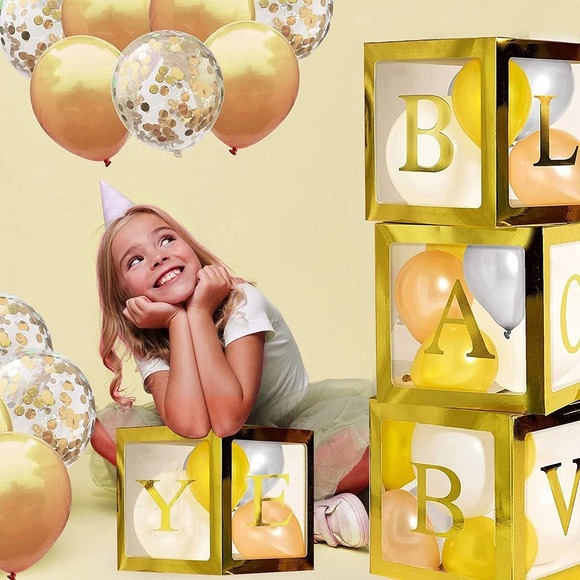 Gold Gender Reveal Party Decorations Set - Picture 1 of 5